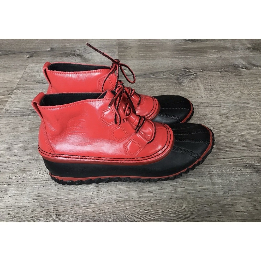Sorel Womens Size 7 Rain Boots Burnt Red Out N About Snow Boot Ankle NL2511-622